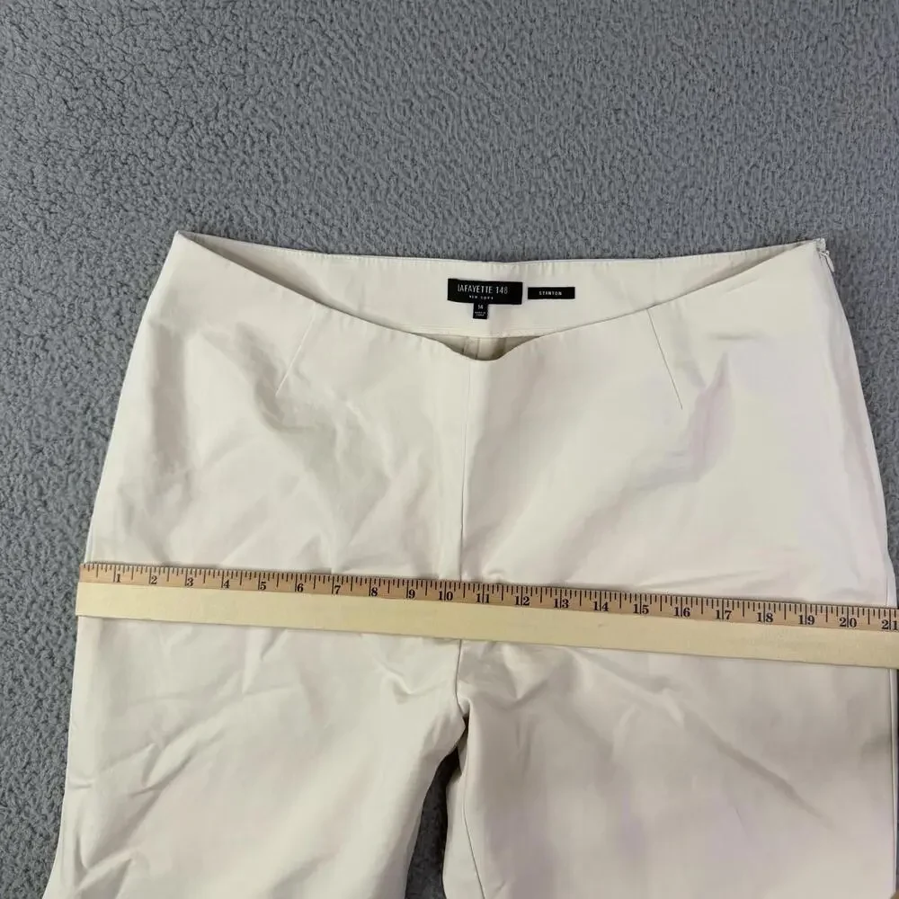Lafayette 148 Stanton Beige Pants Women's 14 Curvy Stretch  Cropped - Picture 7 of 11